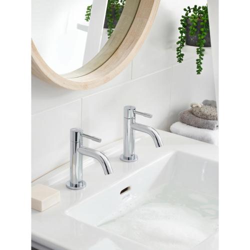 Bristan Mila Basin Pillar Taps Chrome MI 1/2 C